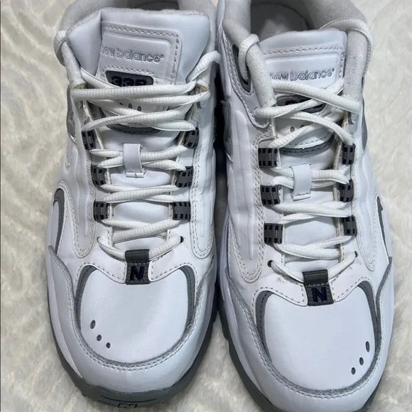 New Balance 336 Men’s Sneakers White Gray Size 9 Leather Running Walking Shoes - Picture 2 of 8